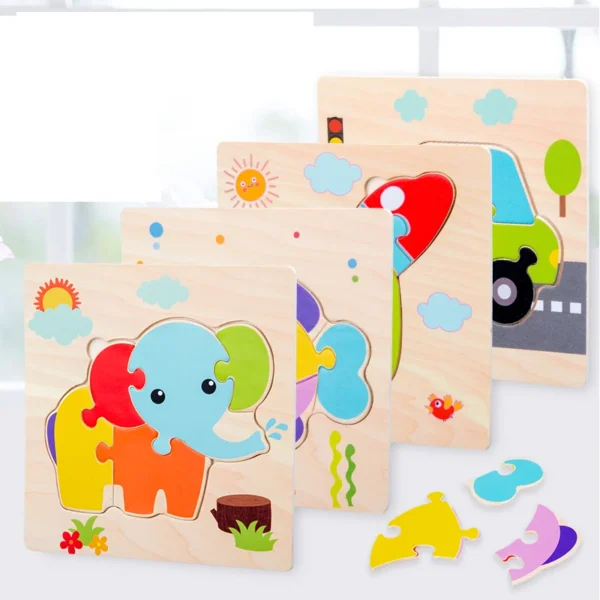 Wooden 3D Puzzles-Tangram Shapes