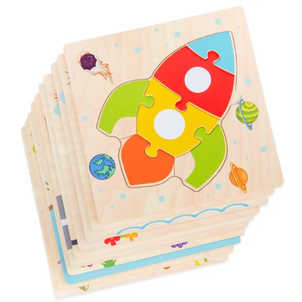 Wooden 3D Puzzles-Tangram Shapes