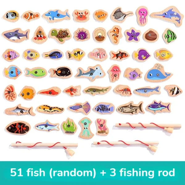 Montessori Wooden Magnetic Fishing Toy