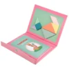Wooden Jigsaw Magnetic Tangram Puzzle Book Educational montessori