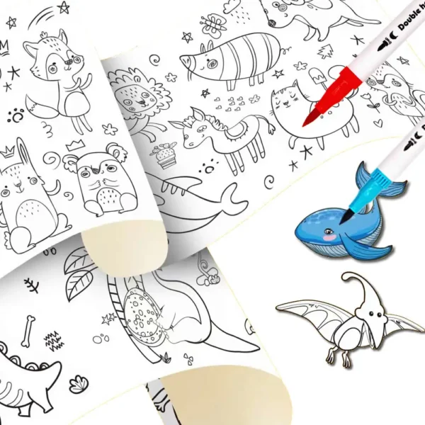 Animal Canvas Children's Coloring Paper Roll