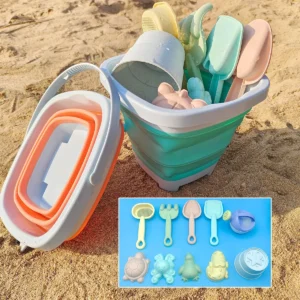 Beach Sand and Water Play Set Folding Bucket Summer Toys