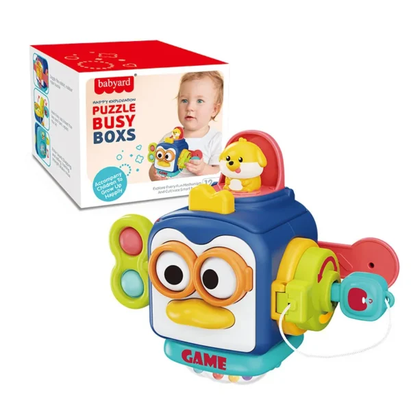 Baby Busy Board Cube Sensory Box for Motor Skill