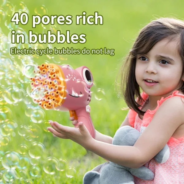 40 Holes Dinosaur Bubble Automatic Gun Machine