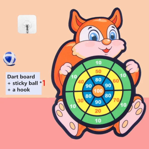 Montessori Cartoon Animal Dart Board Sticky Ball