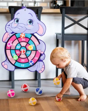 Montessori Cartoon Animal Dart Board Sticky Ball
