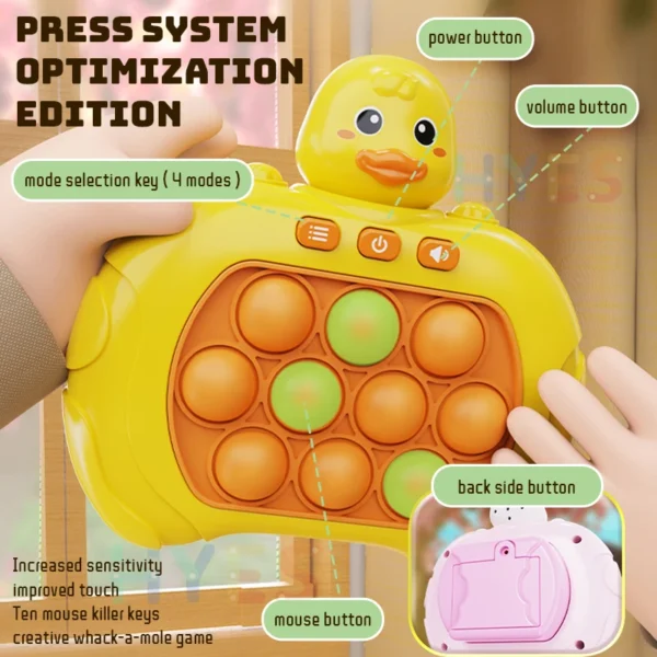 Electronic Quick Push Pop Up Light Fidget Bubble Game