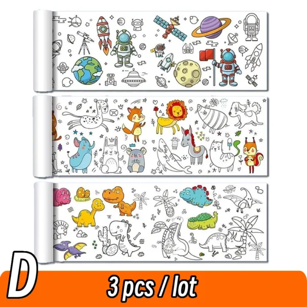 Animal Canvas Children's Coloring Paper Roll