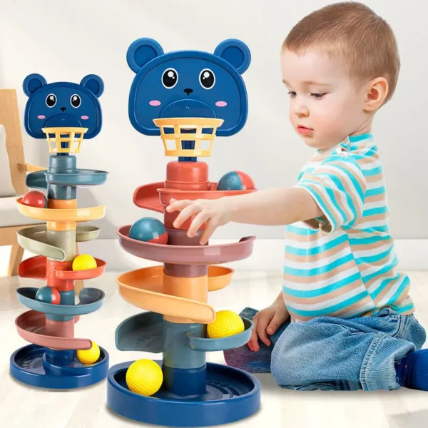 2-7 Layes Track Rolling Ball Pile Tower For Early Education