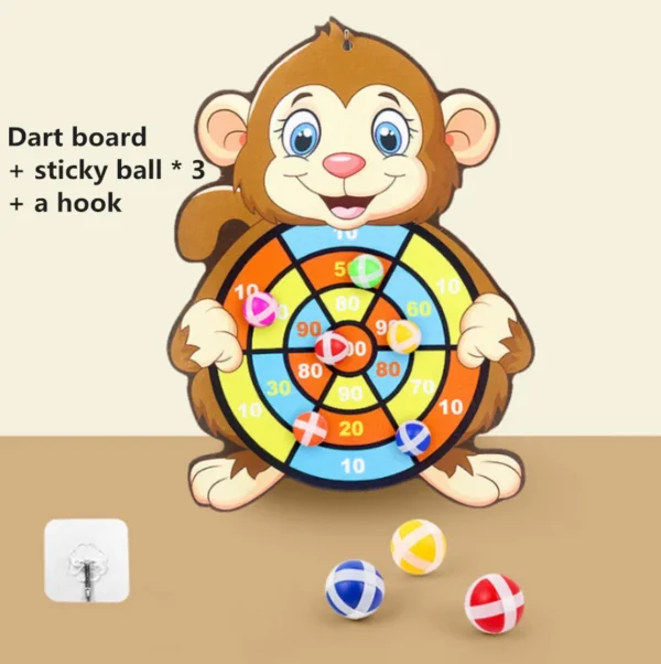 Montessori Cartoon Animal Dart Board Sticky Ball