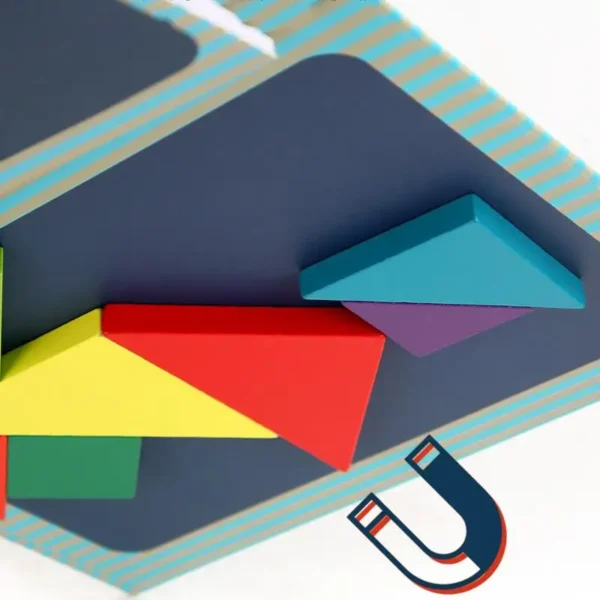 Wooden Jigsaw Magnetic Tangram Puzzle Book Educational montessori