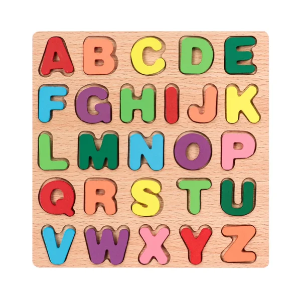 Alphabetic, Arithmetic Number, Geometric Shapes Wooden Puzzle