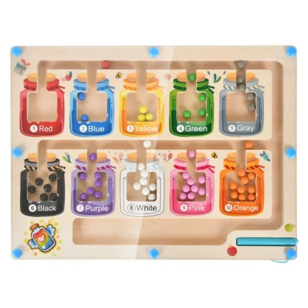 Wooden Magnetic Color and Number Maze