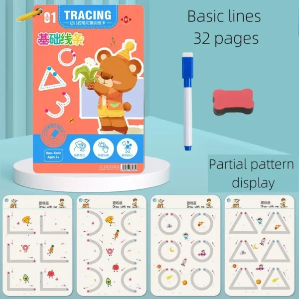Magical Montessori Tracing Workbook with Reusable Pen