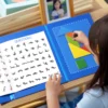 Wooden Jigsaw Magnetic Tangram Puzzle Book Educational montessori