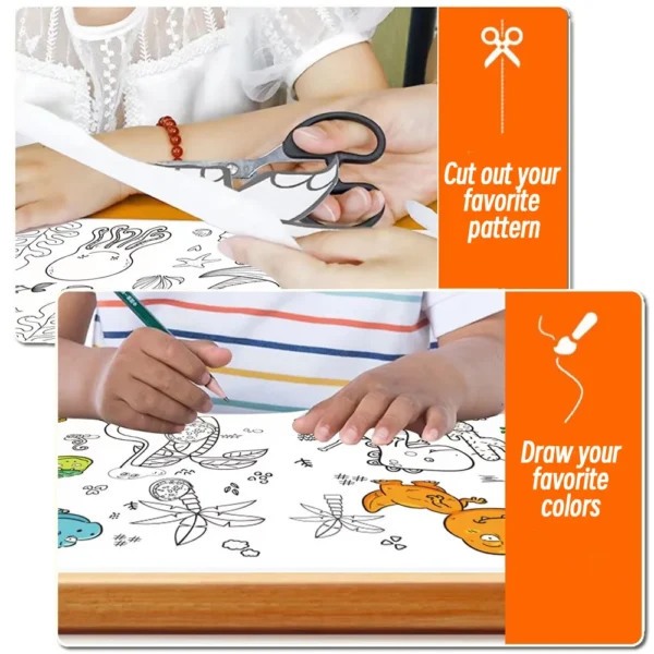 Animal Canvas Children's Coloring Paper Roll