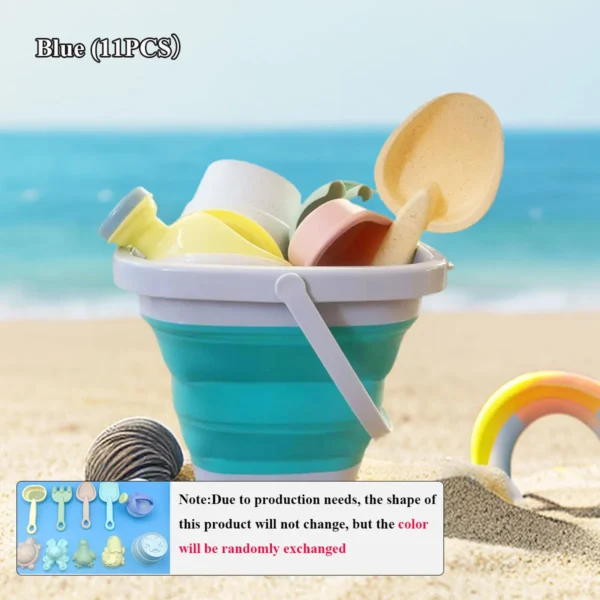 Beach Sand and Water Play Set Folding Bucket Summer Toys