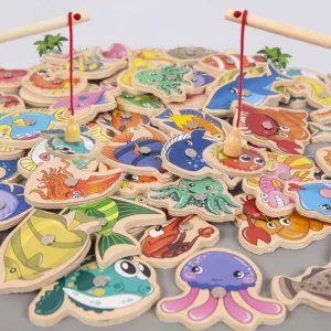Montessori Wooden Magnetic Fishing Toy
