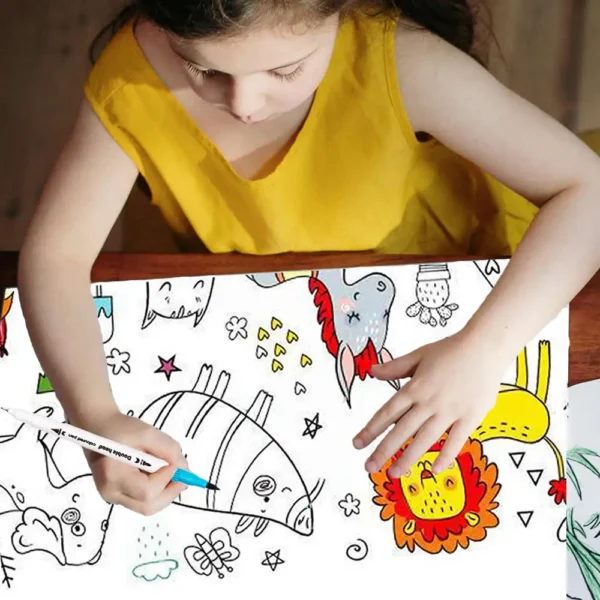 Animal Canvas Children's Coloring Paper Roll