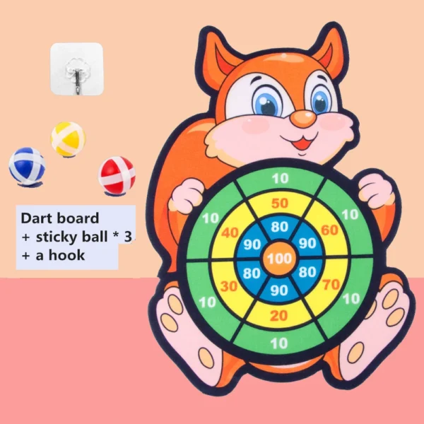 Montessori Cartoon Animal Dart Board Sticky Ball