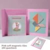 Wooden Jigsaw Magnetic Tangram Puzzle Book Educational montessori