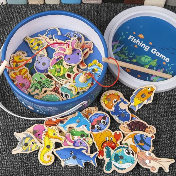 Montessori Wooden Magnetic Fishing Toy