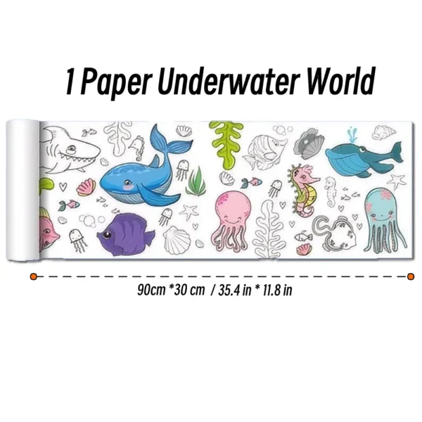 Animal Canvas Children's Coloring Paper Roll