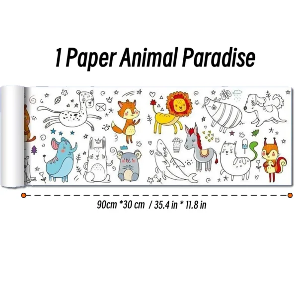 Animal Canvas Children's Coloring Paper Roll