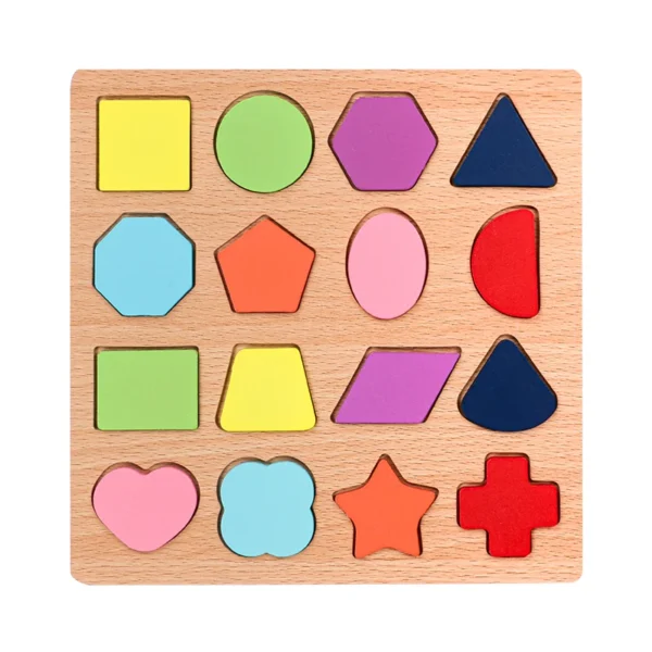 Alphabetic, Arithmetic Number, Geometric Shapes Wooden Puzzle