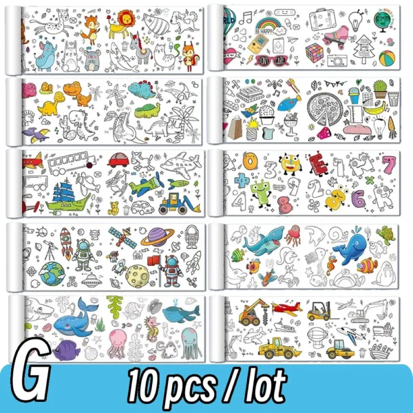 Animal Canvas Children's Coloring Paper Roll