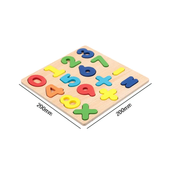 Alphabetic, Arithmetic Number, Geometric Shapes Wooden Puzzle