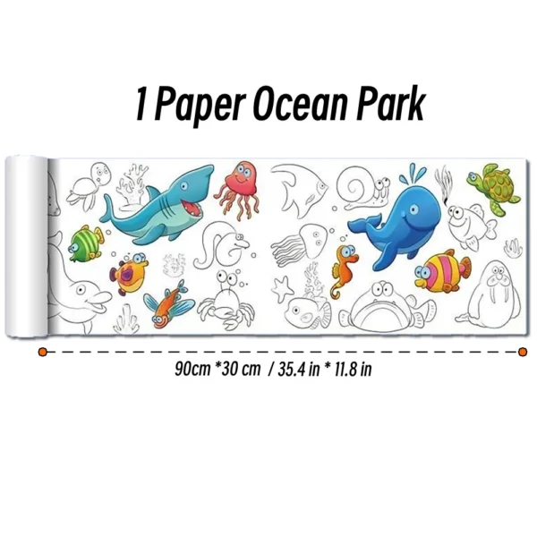 Animal Canvas Children's Coloring Paper Roll