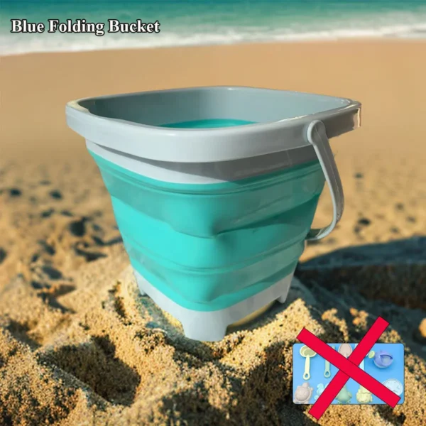 Beach Sand and Water Play Set Folding Bucket Summer Toys