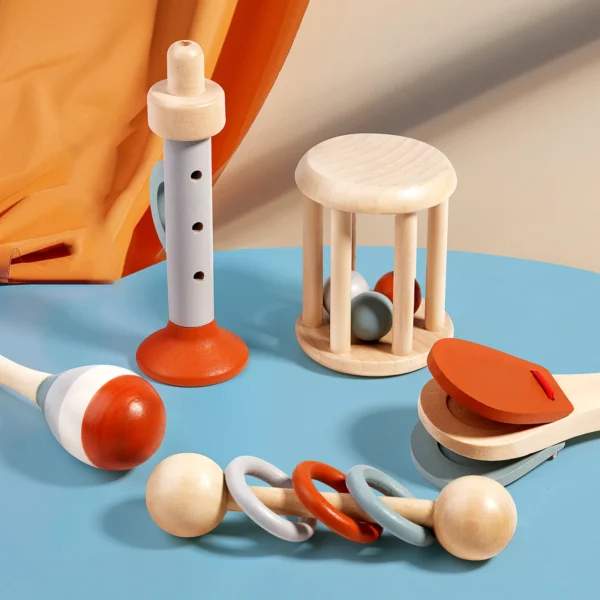 Baby Handheld Bell, Ringing Instrument, Soothing Bed Bell, Wooden Gripping