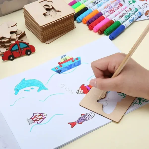 Montessori Wooden Drawing Stencils