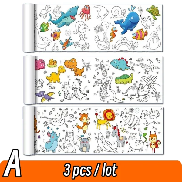 Animal Canvas Children's Coloring Paper Roll