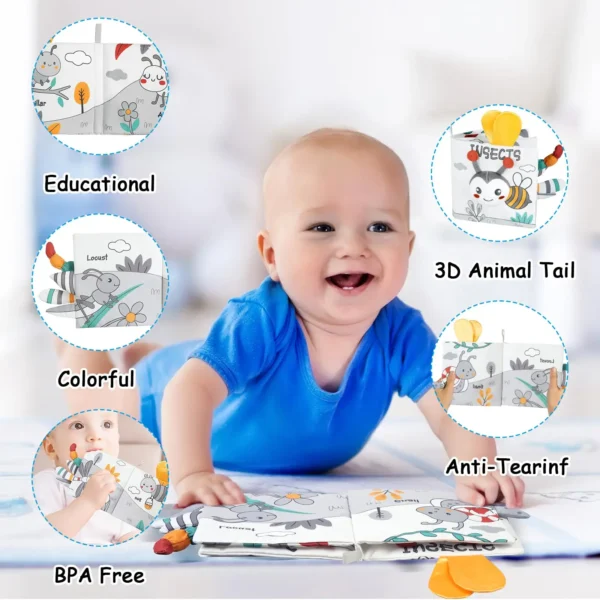 Soft baby Books Toys - 3D senssory Crinkle