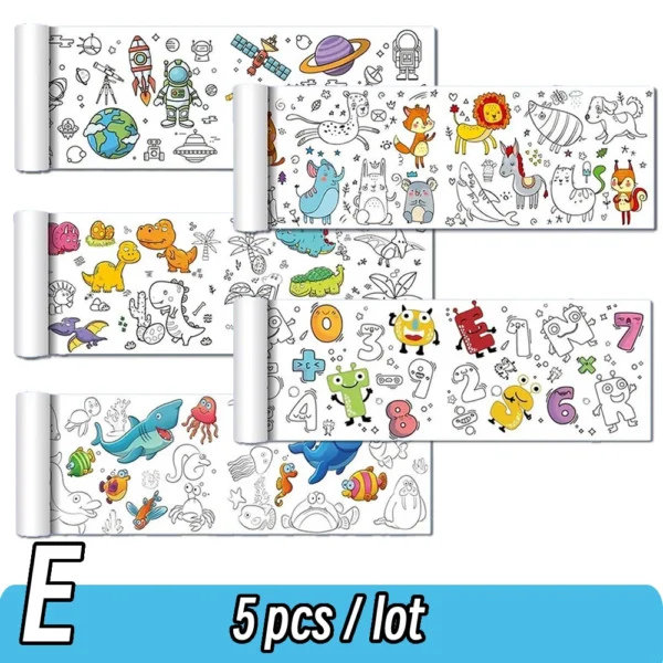 Animal Canvas Children's Coloring Paper Roll