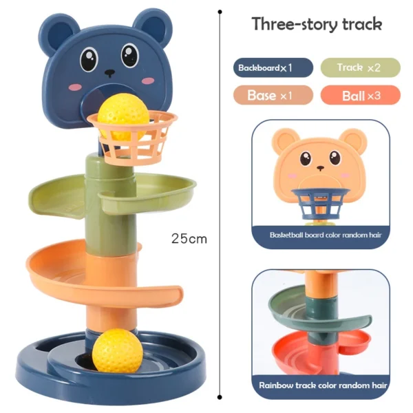 2-7 Layes Track Rolling Ball Pile Tower For Early Education