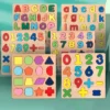 Alphabetic, Arithmetic Number, Geometric Shapes Wooden Puzzle