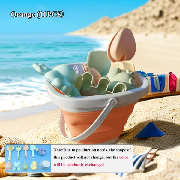 Beach Sand and Water Play Set Folding Bucket Summer Toys