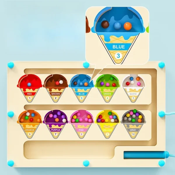 Magnetic digital bead magnetic maze