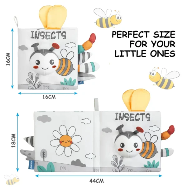 Soft baby Books Toys - 3D senssory Crinkle