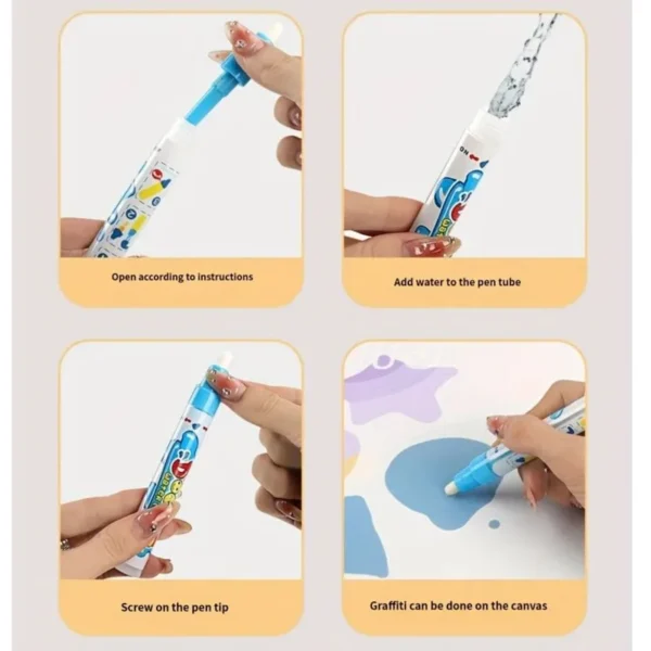 Magic Water Coloring Doodle With Reusable Magic Pens and Painting Board