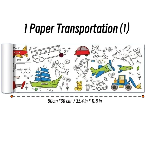 Animal Canvas Children's Coloring Paper Roll