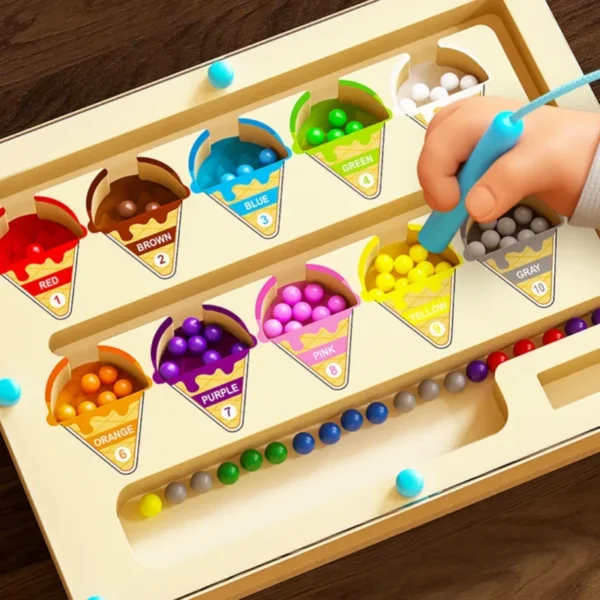 Magnetic digital bead magnetic maze