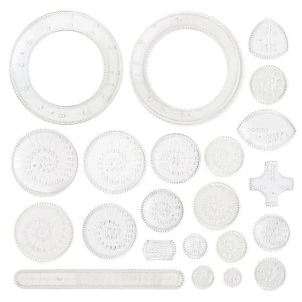 Interlocking Gears Wheels Geometric Ruler Drawing Accessories