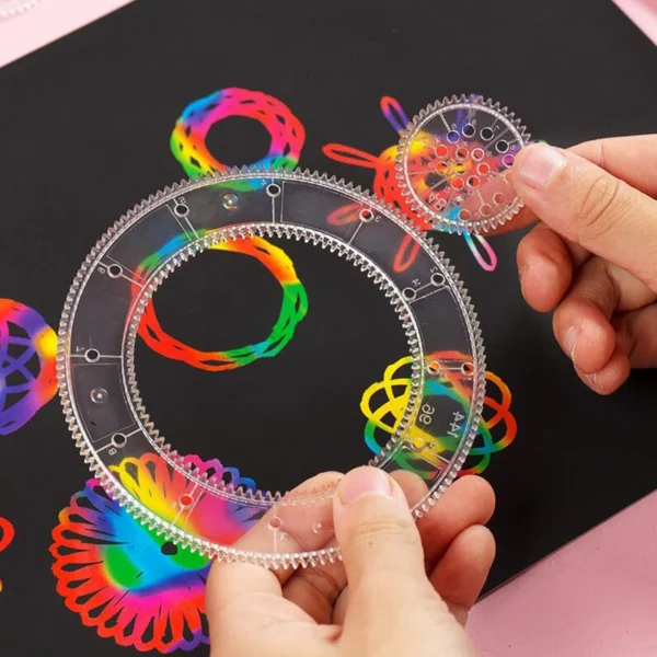 Interlocking Gears Wheels Geometric Ruler Drawing Accessories