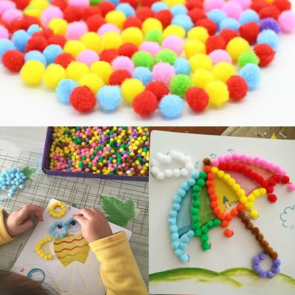 Plush Ball Painting Stickers Creative DIY Handmade Material