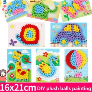 Plush Ball Painting Stickers Creative DIY Handmade Material